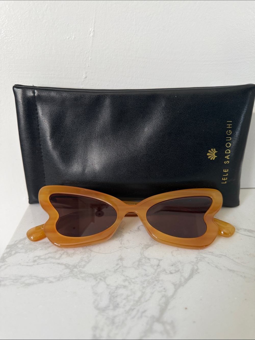 Lele Sadoughi Honey Amber Cat-Eye Sunglasses